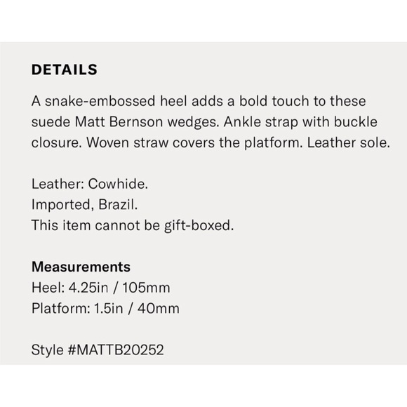 Moving Sale!! Matt Bernson Whiskey Regent Suede/Snake Skin/Jute Platform 10B - Picture 3 of 8